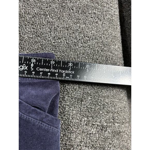 Chico's Velvet Pants Womens Sz 3 US 16 Navy Blue Straight Leg High Rise Stretch - Picture 6 of 8